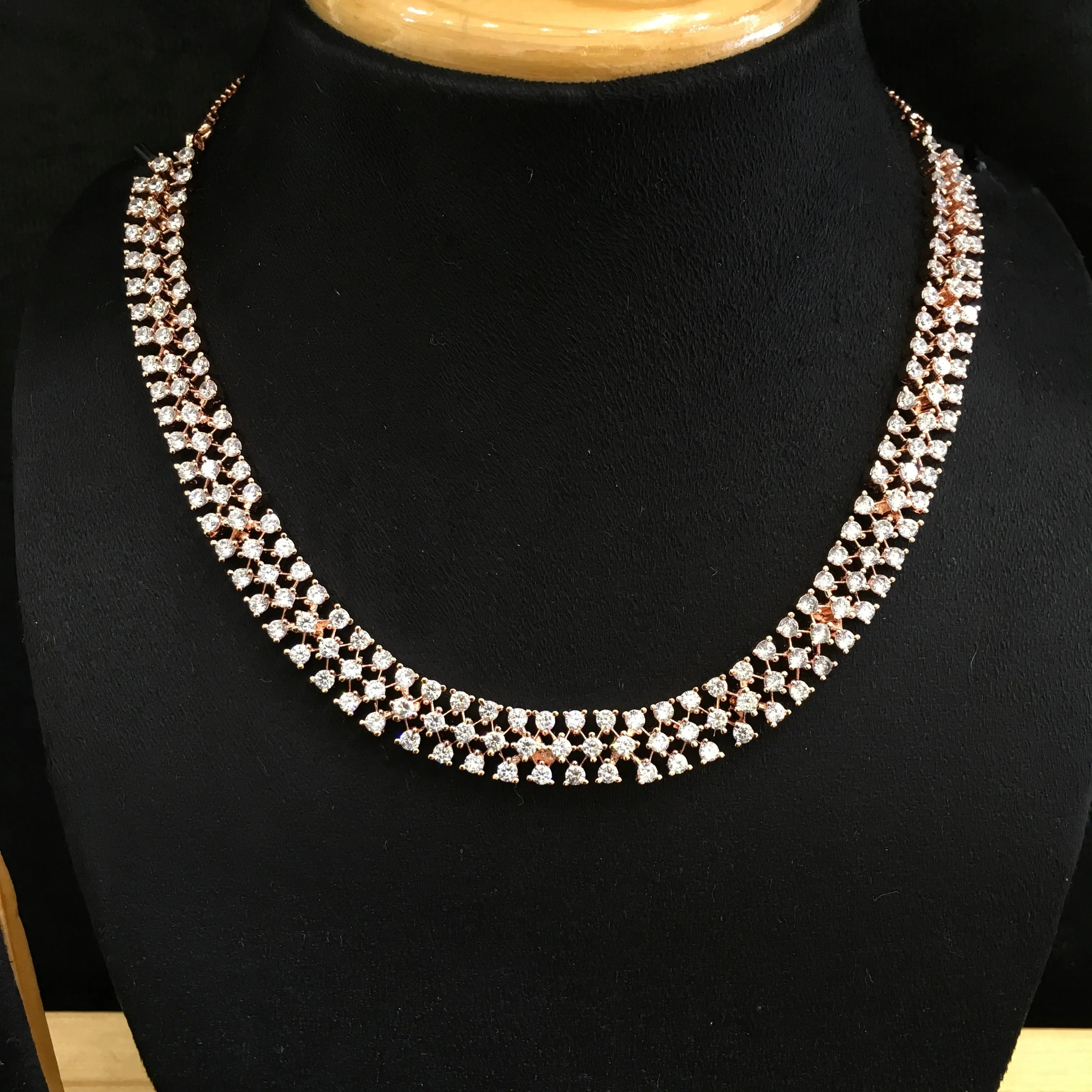 Round Neck Zircon/AD Necklace Set 6206-08