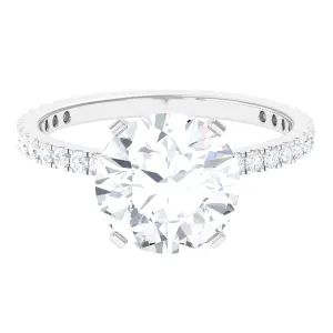 Round Zircon Solitaire Engagement Ring