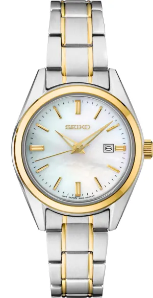 Seiko Essentials Ladies Two Tone Mother of Pearl Watch SUR636