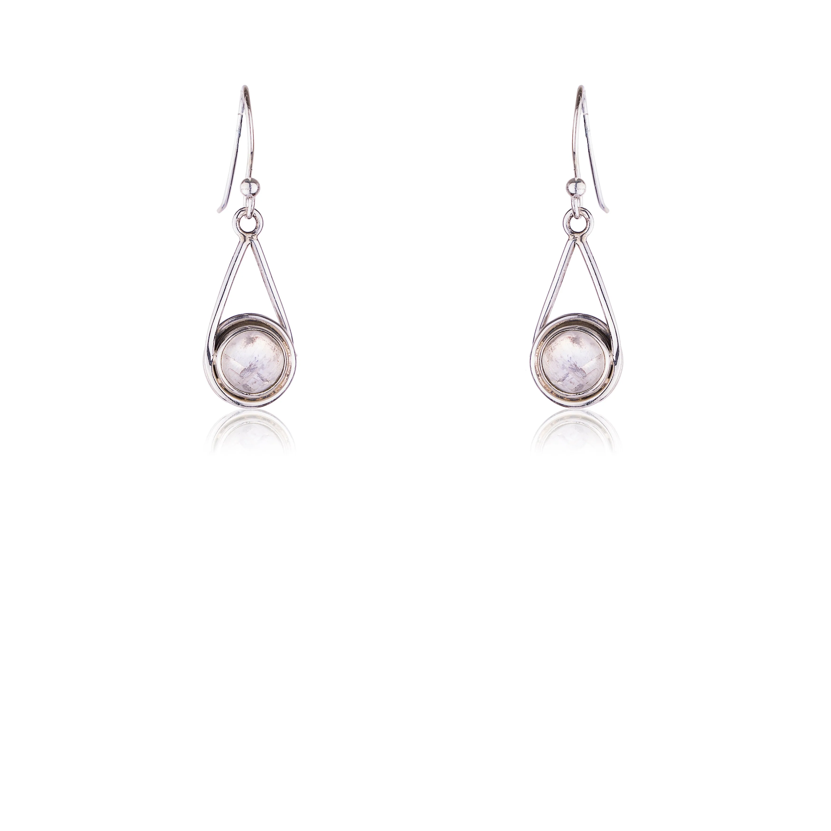 Seren Rainbow Moonstone Earrings, Sterling Silver
