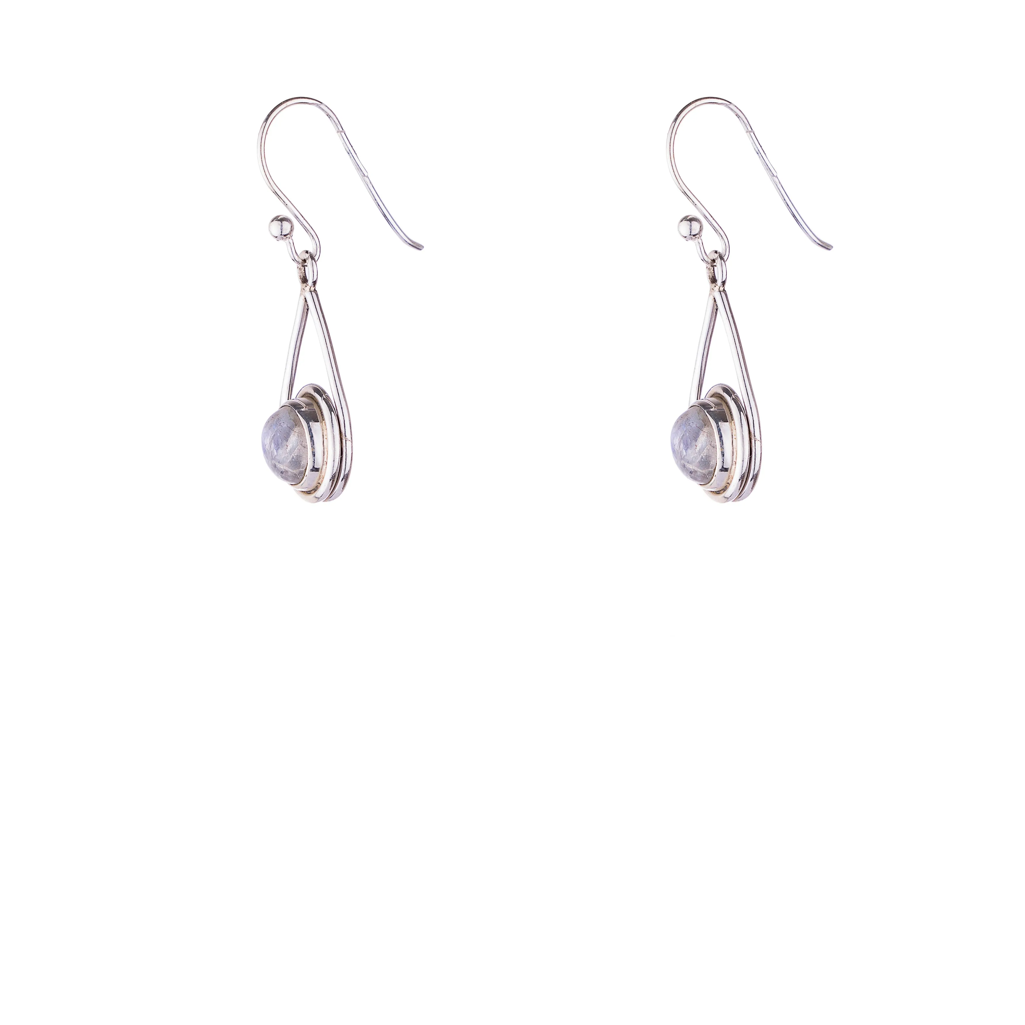 Seren Rainbow Moonstone Earrings, Sterling Silver