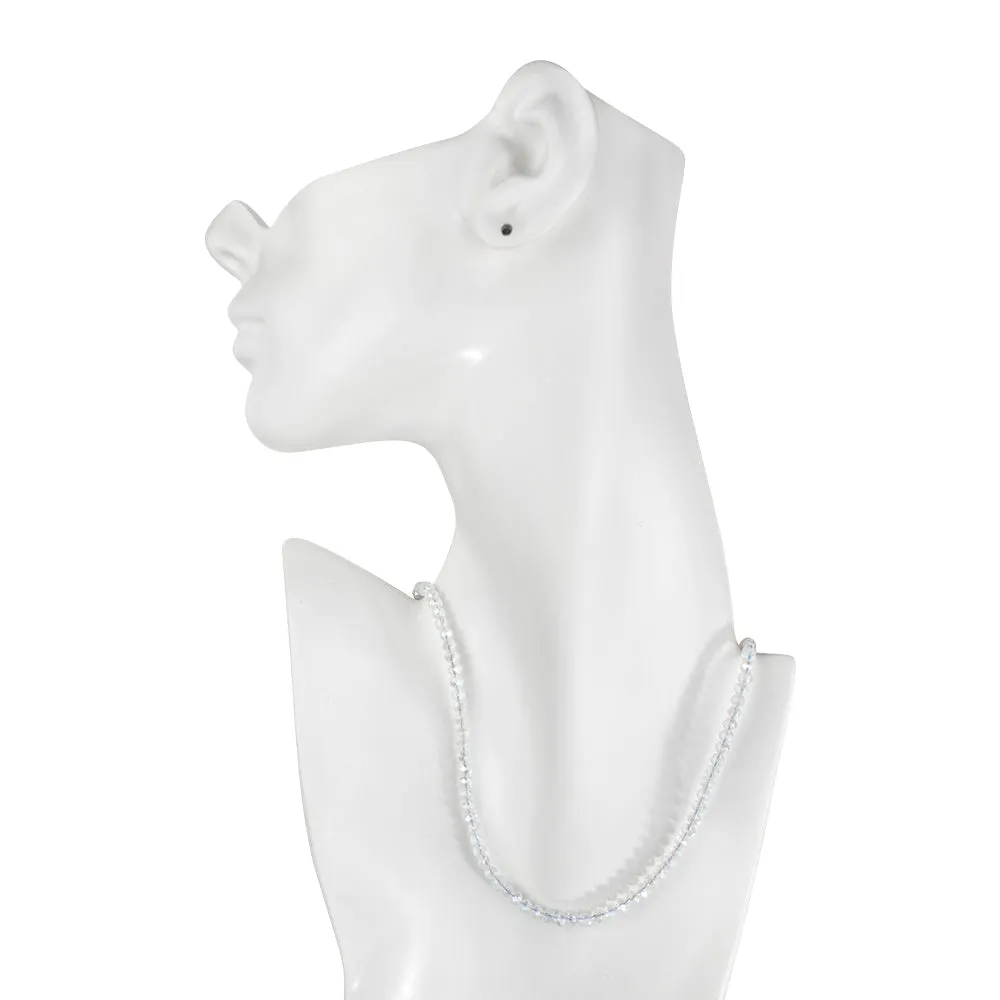 Shimmer Bead 18" Necklace (Goldtone/White Opal)