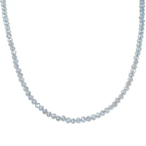 Shimmer Bead 18" Necklace (Goldtone/White Opal)