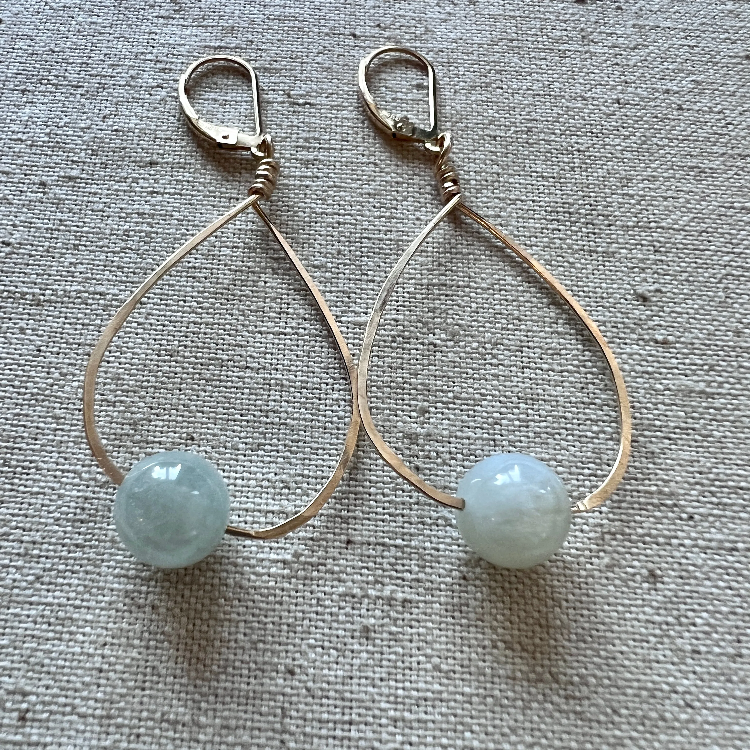 Siberian Moonstone Hoops in Gold