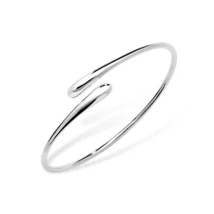 Silver Cross Over Bangle