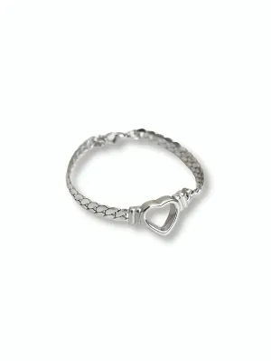 Silver Heart Chain Bracelet