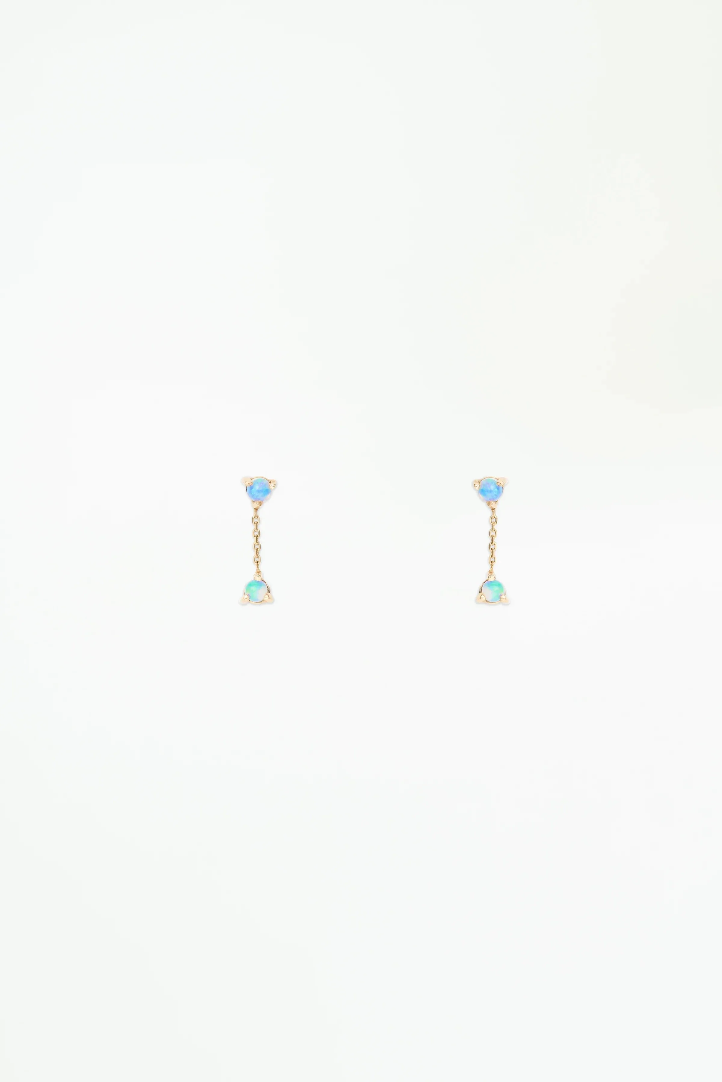 Small Two-Step Opal Chain Earring