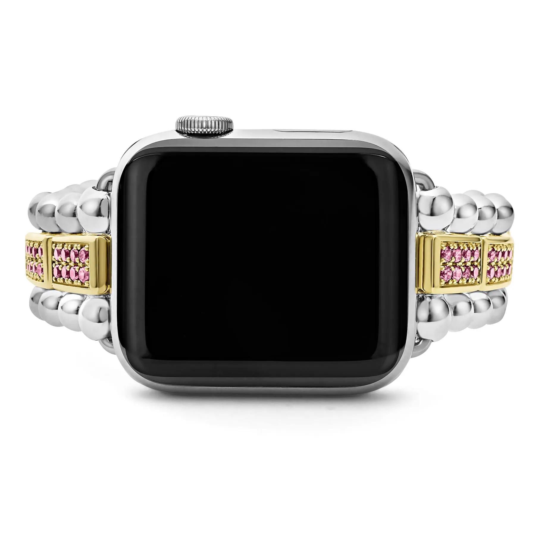 Smart Caviar 18K Gold and Sterling Silver Pink Sapphire Watch Bracelet-38-45mm