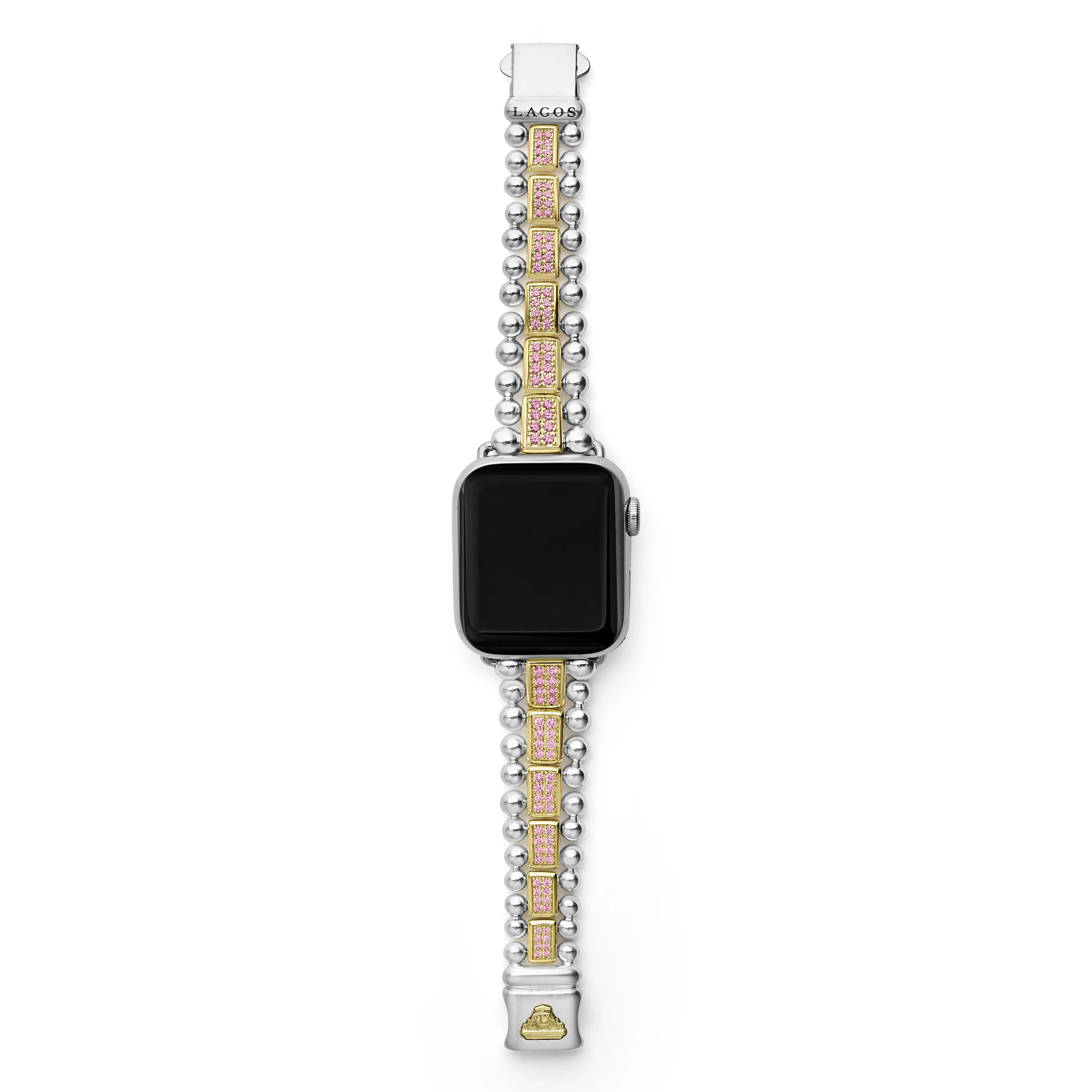 Smart Caviar 18K Gold and Sterling Silver Pink Sapphire Watch Bracelet-38-45mm