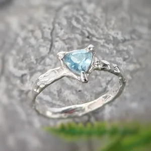 Solid Silver Aquamarine ring