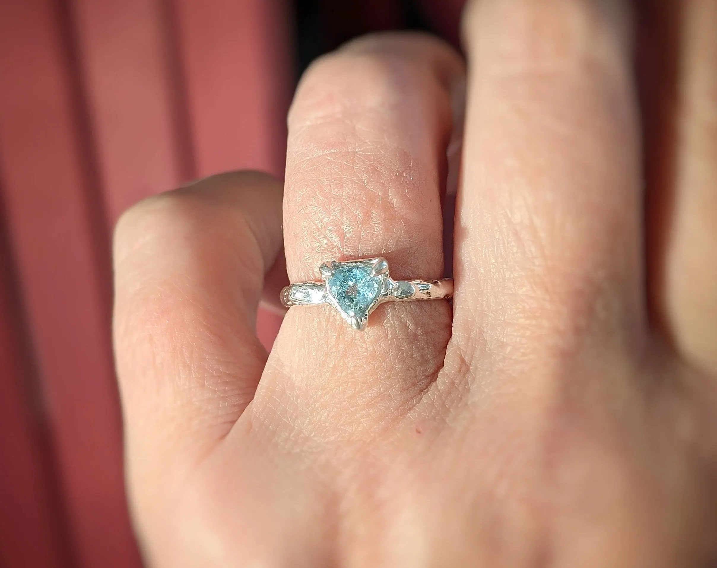 Solid Silver Aquamarine ring