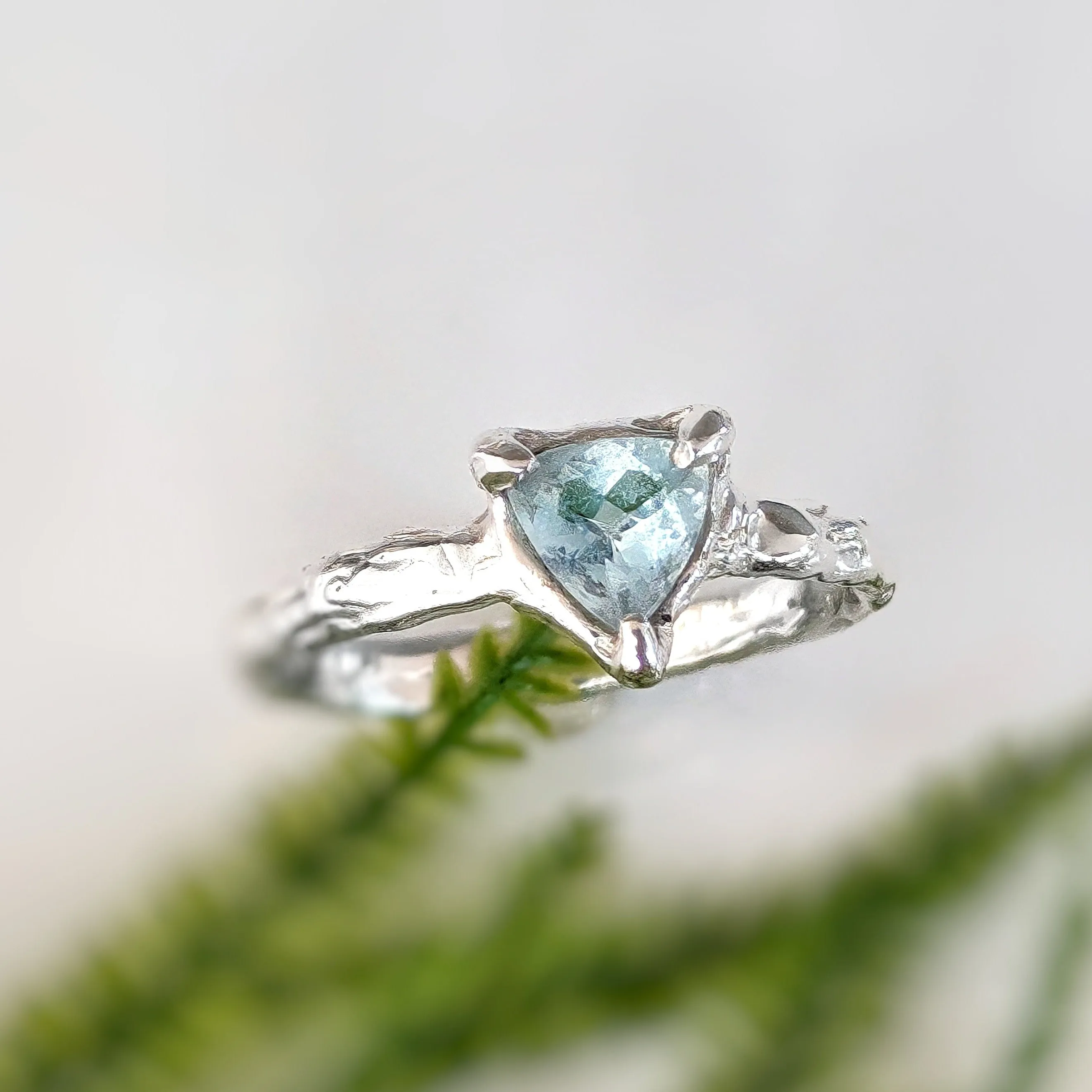 Solid Silver Aquamarine ring