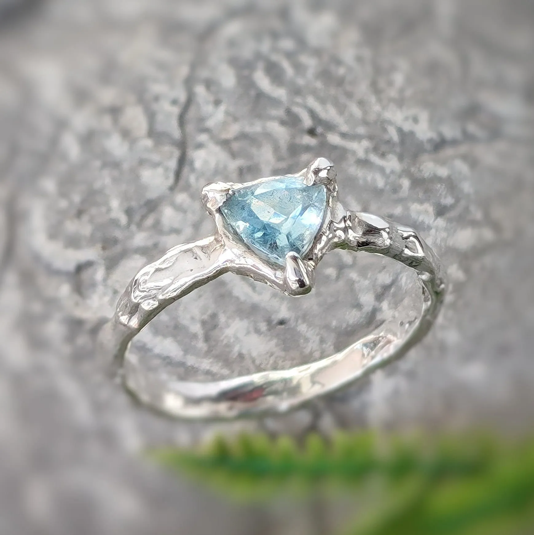 Solid Silver Aquamarine ring