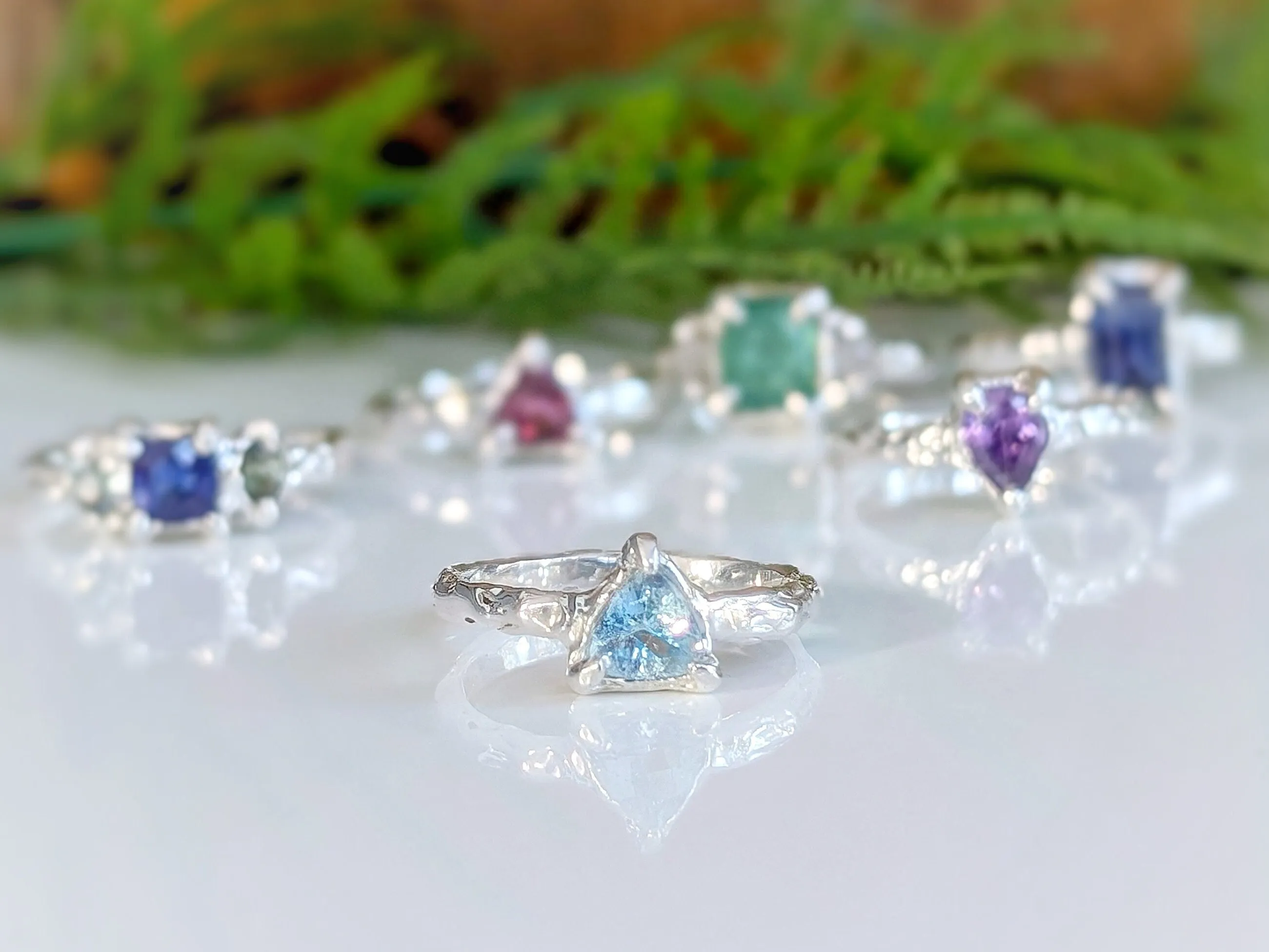 Solid Silver Aquamarine ring