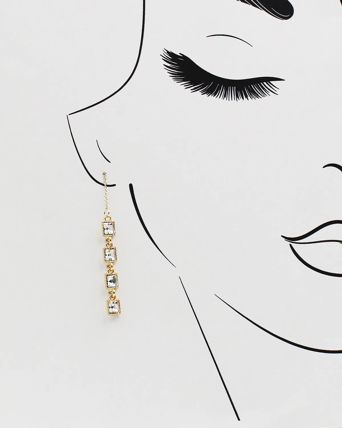 Square Stone Drop Earrings