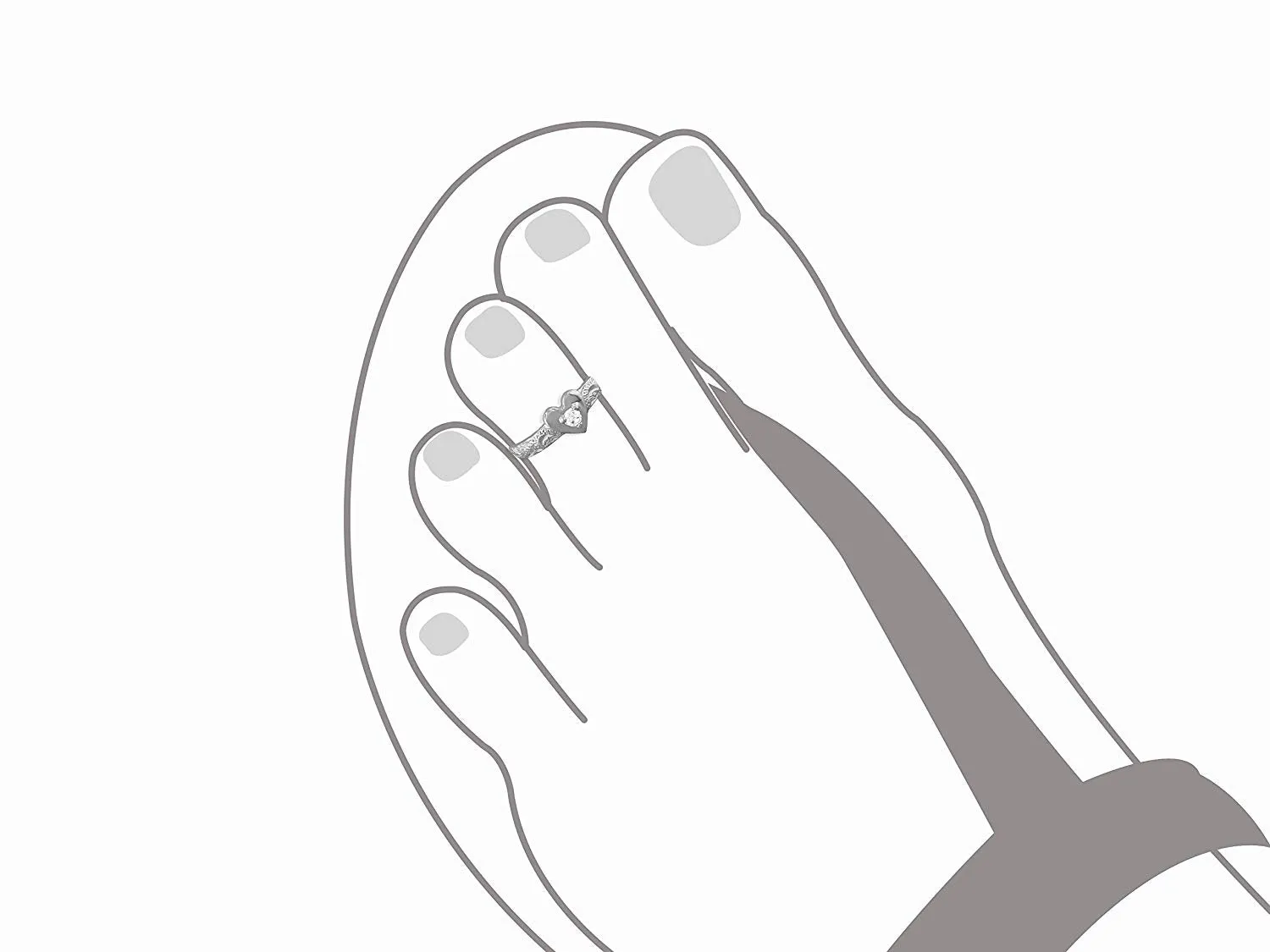 Sterling Silver Heart Toe Ring