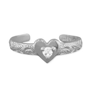 Sterling Silver Heart Toe Ring