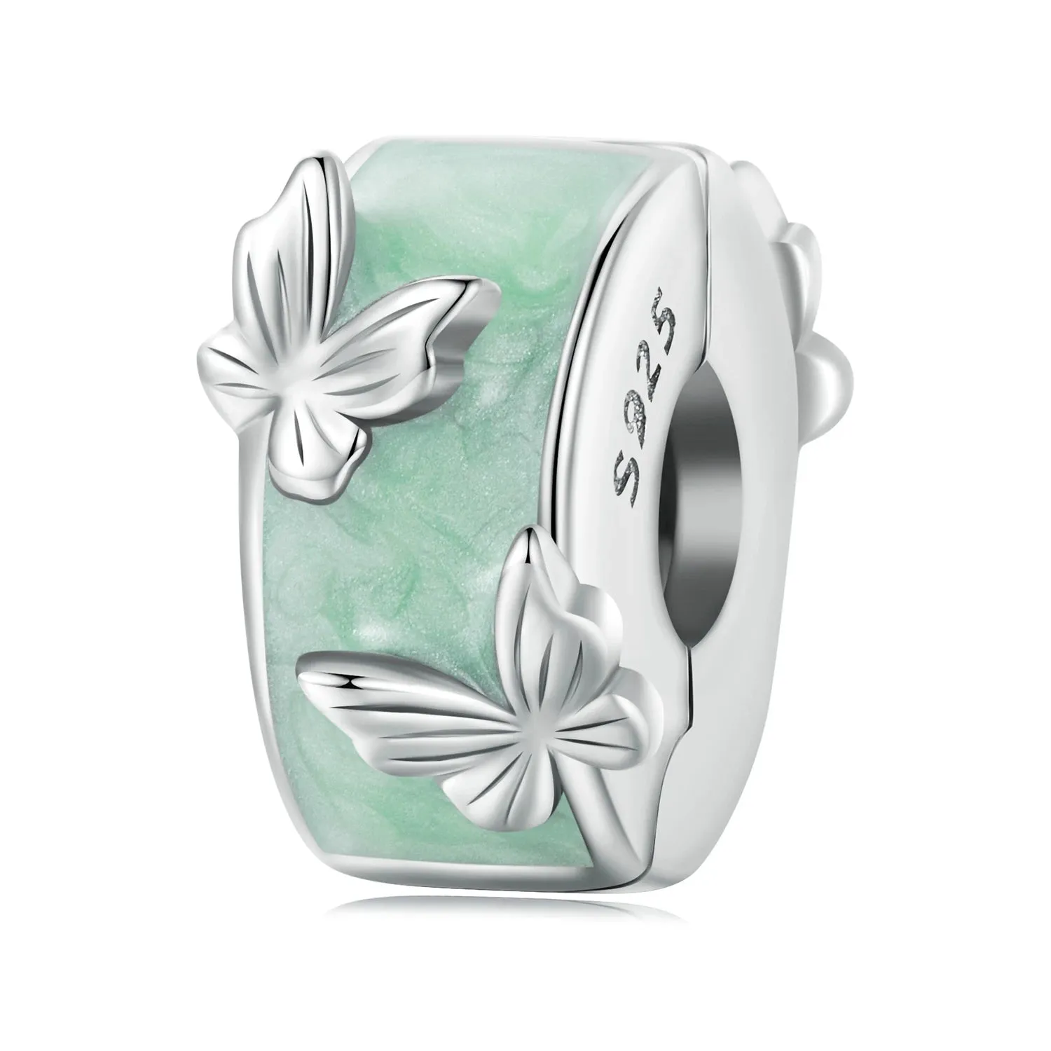 Sterling Silver Honey Bee Charm with Zircon for Bracelets