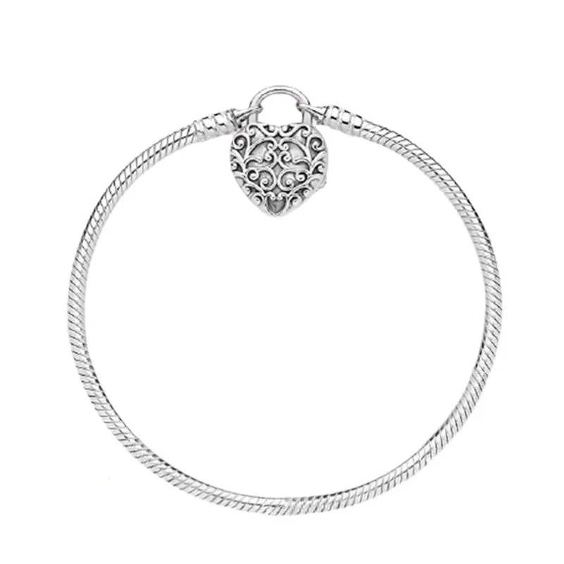 Sterling Silver Snake Chain With Bead Charm Bracelet