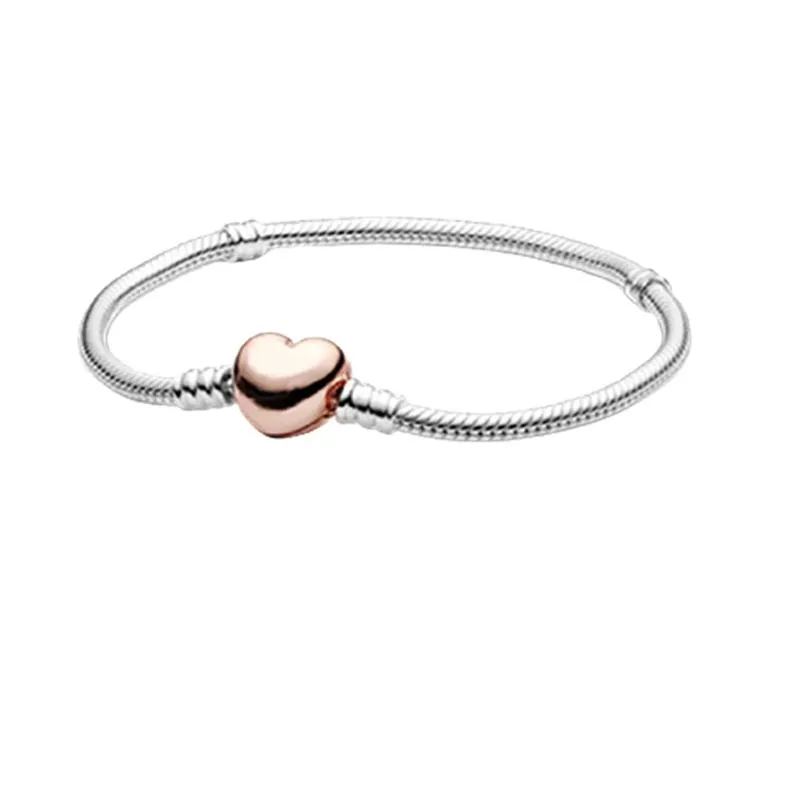Sterling Silver Snake Chain With Bead Charm Bracelet