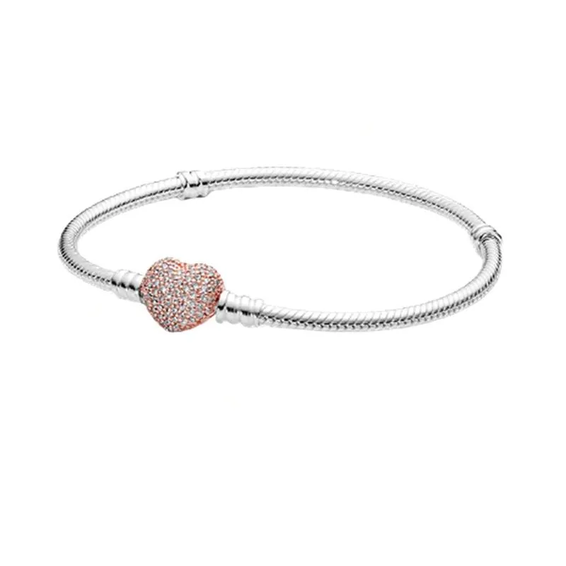 Sterling Silver Snake Chain With Bead Charm Bracelet