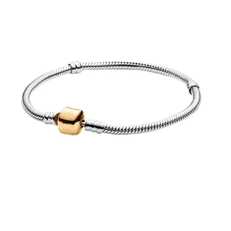 Sterling Silver Snake Chain With Bead Charm Bracelet