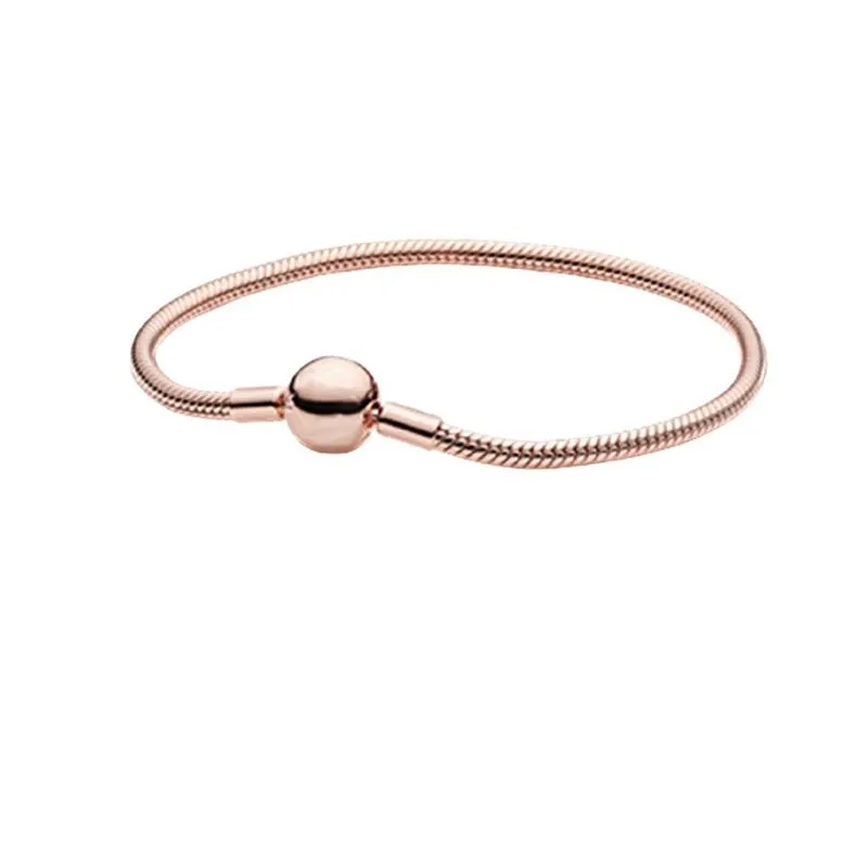 Sterling Silver Snake Chain With Bead Charm Bracelet