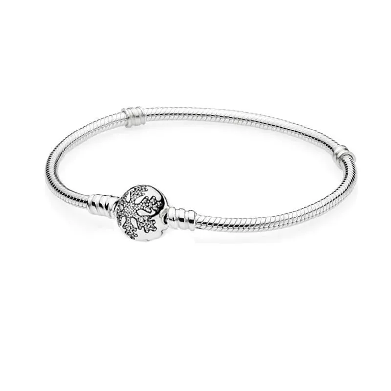 Sterling Silver Snake Chain With Bead Charm Bracelet