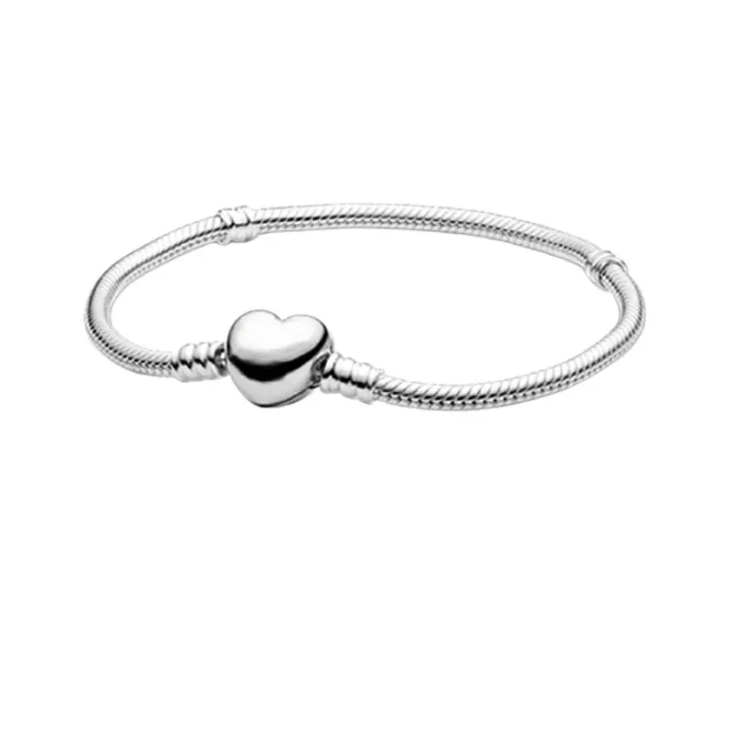 Sterling Silver Snake Chain With Bead Charm Bracelet