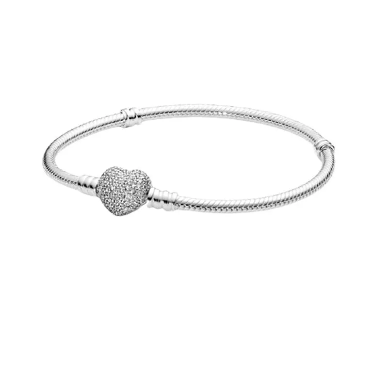 Sterling Silver Snake Chain With Bead Charm Bracelet