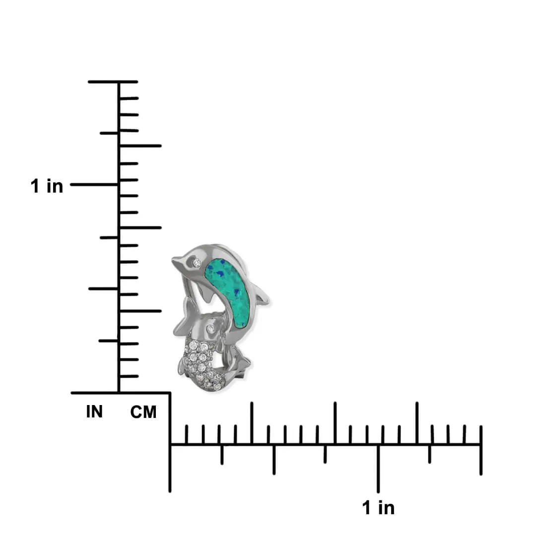 Sterling Silver Synthetic Blue Opal Dolphin Earrings