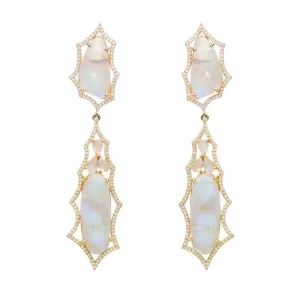 STRIKING DIAMOND EARRING, MOONSTONE