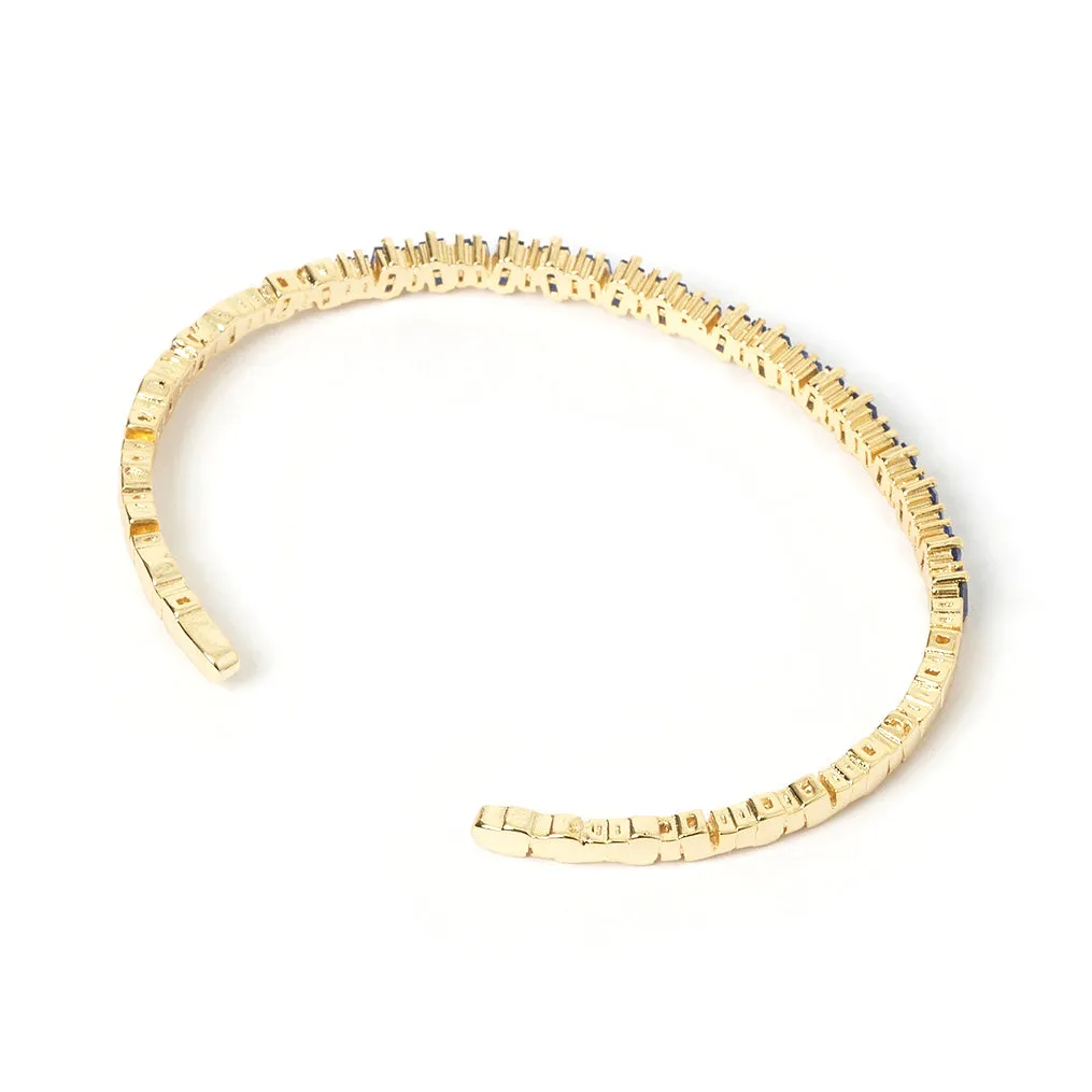Suki Gold Cuff Bracelet - Sapphire