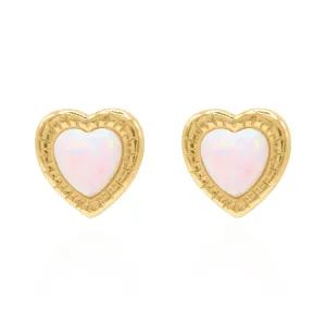 Suki Opal Heart Studs | 18k Gold Plated