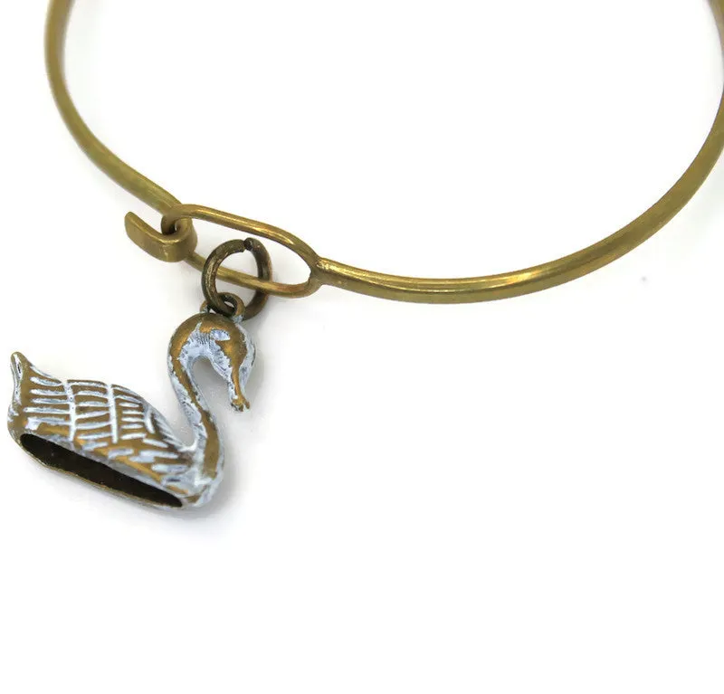 Swan Charm Bracelet, Necklace or Charm Only