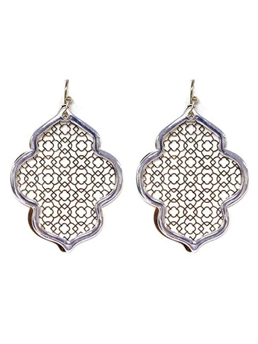 TE9575 Pattern Cutout Abstract Earrings