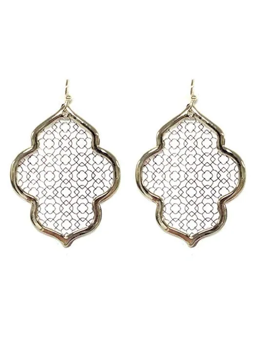 TE9575 Pattern Cutout Abstract Earrings