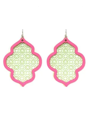 TE9575 Pattern Cutout Abstract Earrings