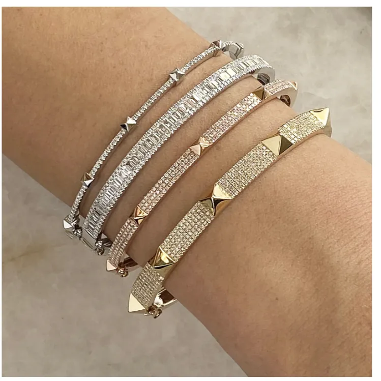 The Blair - Diamond Baguette Bangle