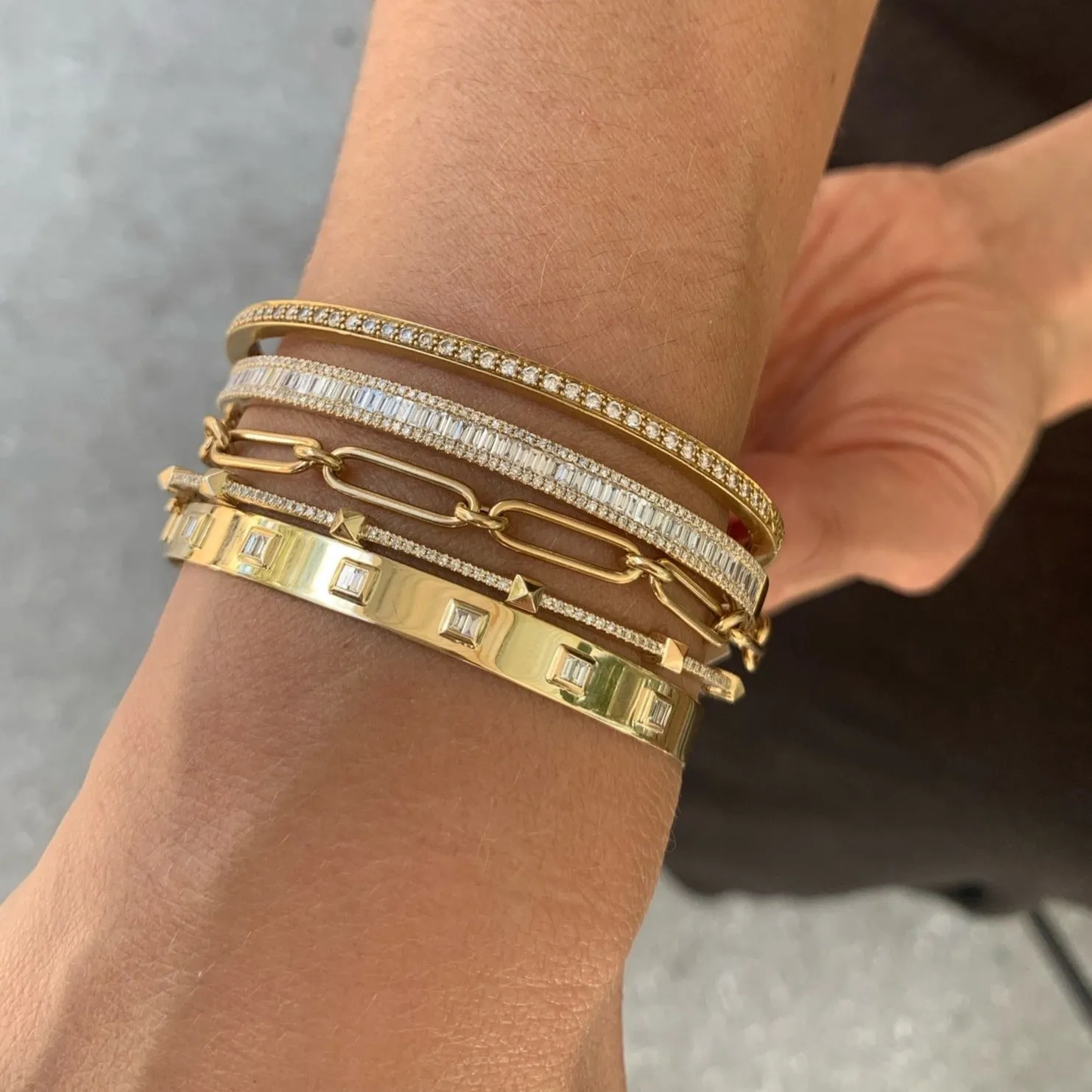 The Blair - Diamond Baguette Bangle