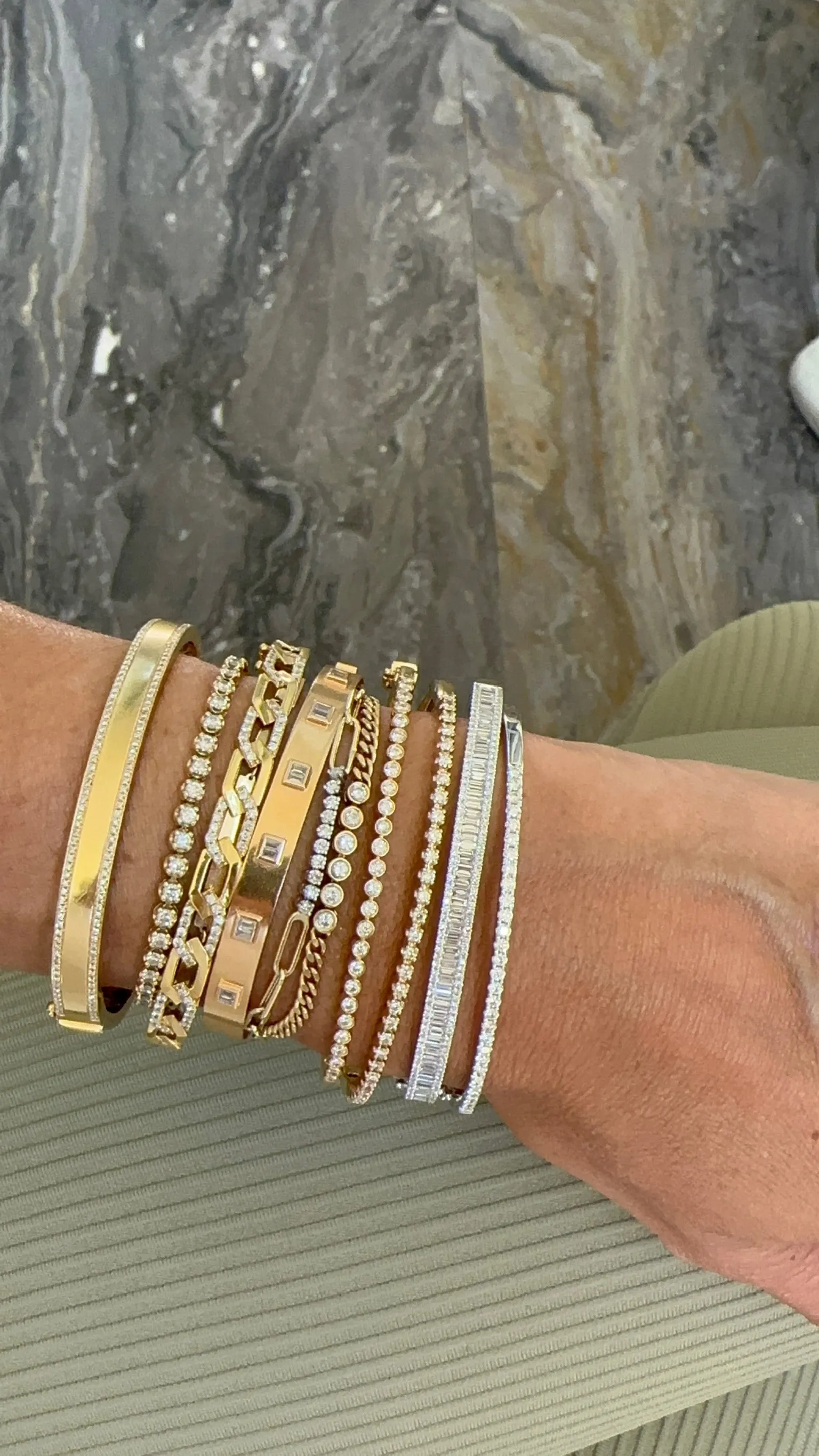 The Blair - Diamond Baguette Bangle