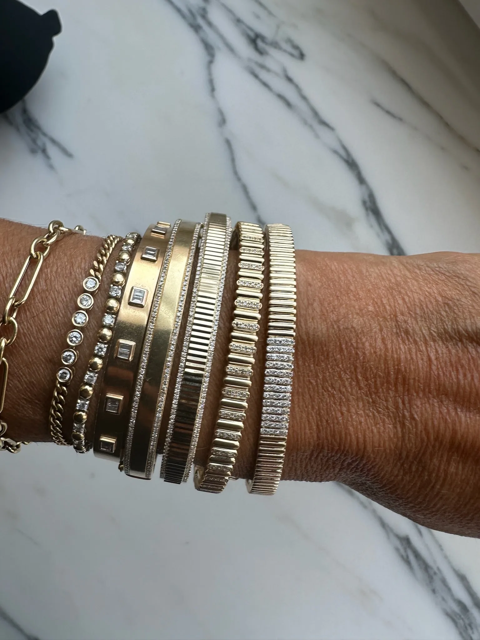 The Textured Diamond Edge Bangle