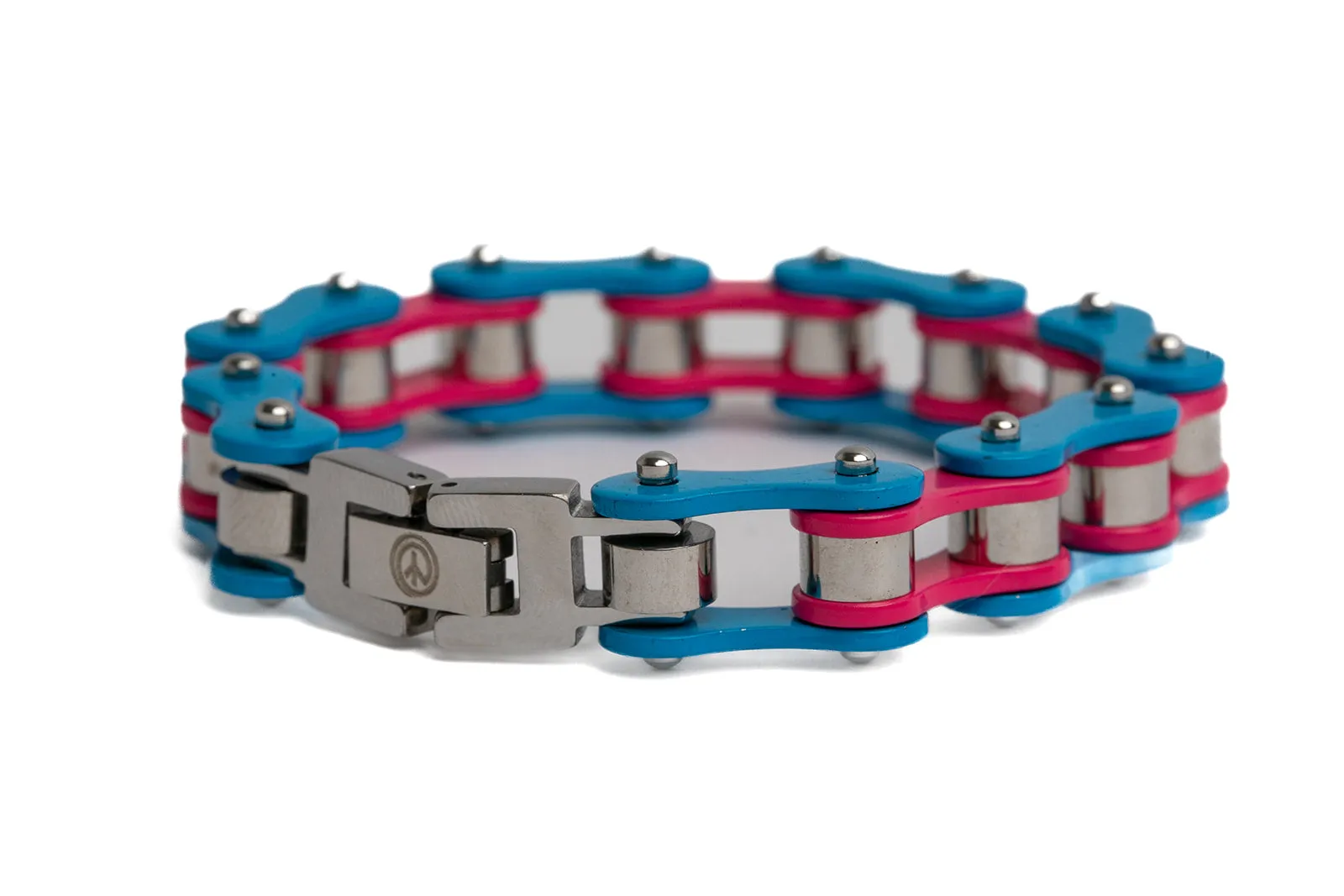 Trans Pride Stainless Steel Bike Chain Bracelet