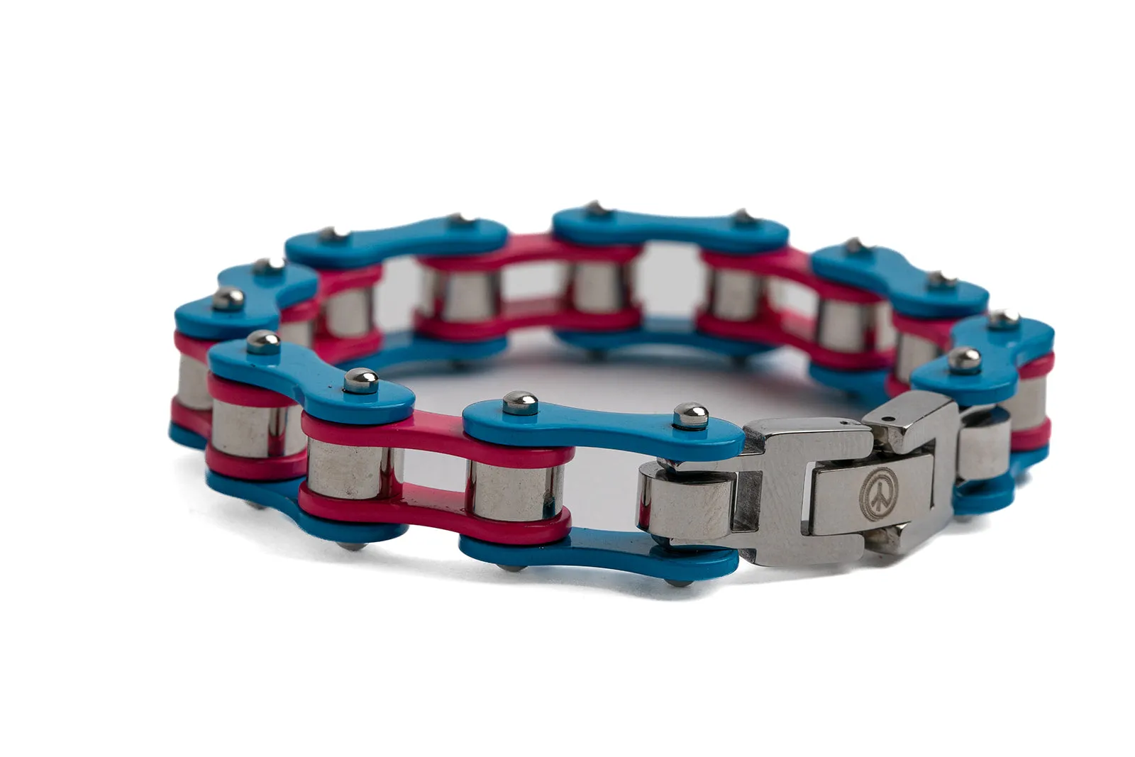 Trans Pride Stainless Steel Bike Chain Bracelet