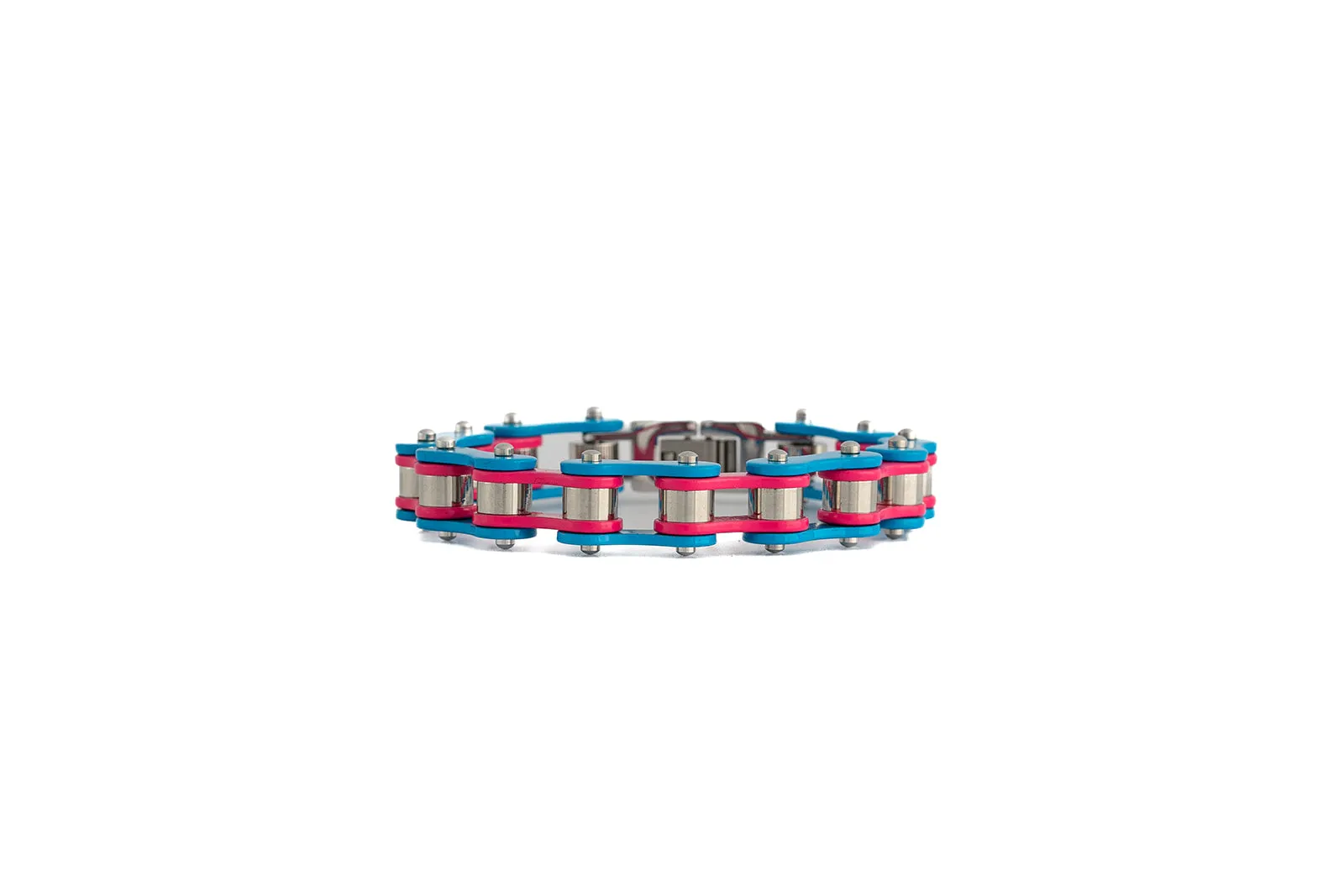 Trans Pride Stainless Steel Bike Chain Bracelet