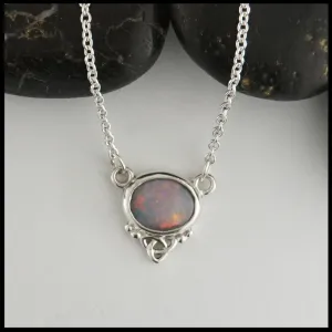 Trinity Opal Silver Necklace