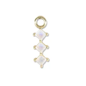 Trio Moonstone Gold Charm