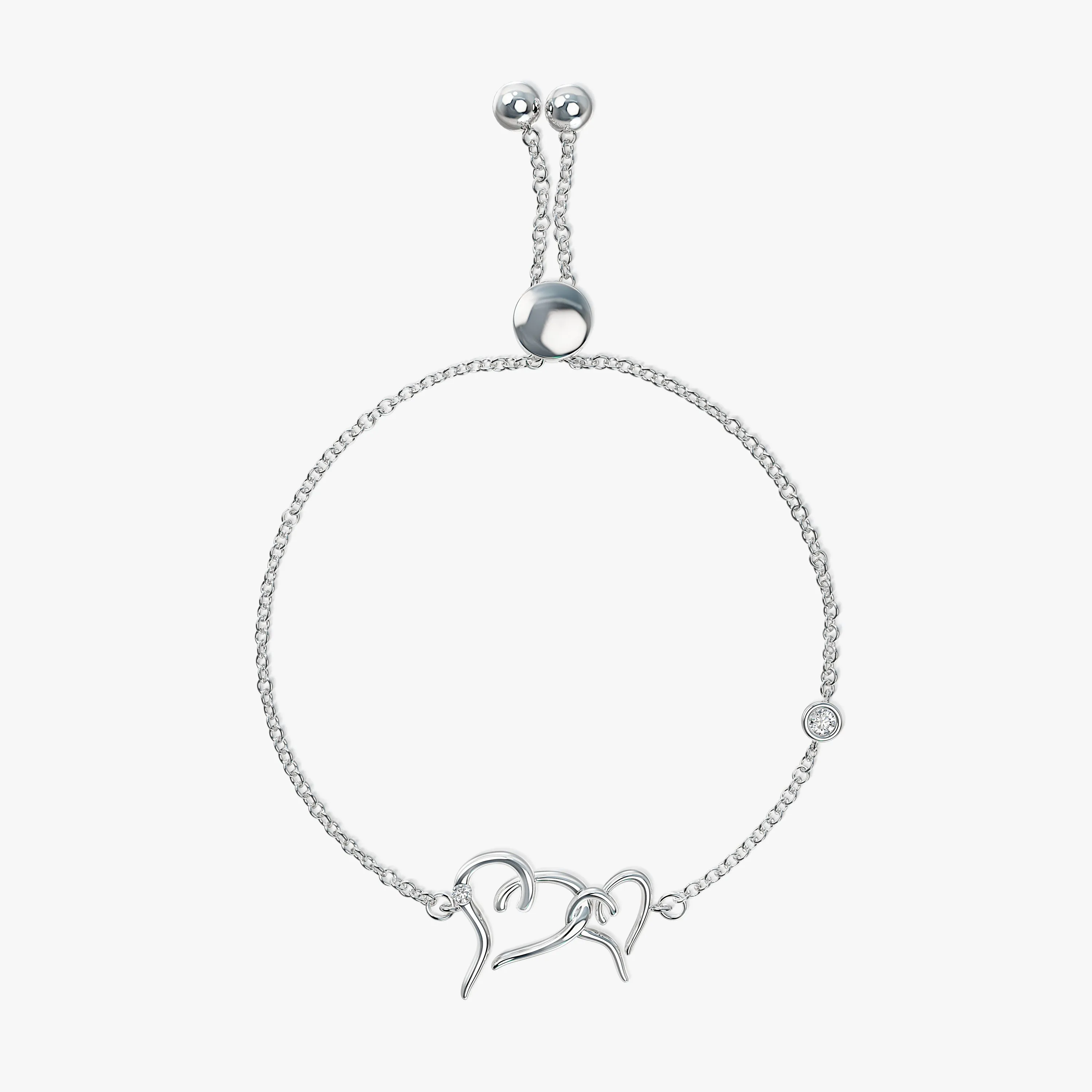 Two Hearts Diamond Bracelet