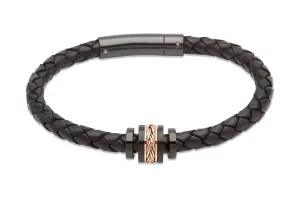 Unique & Co Black Leather Bracelet B326BL