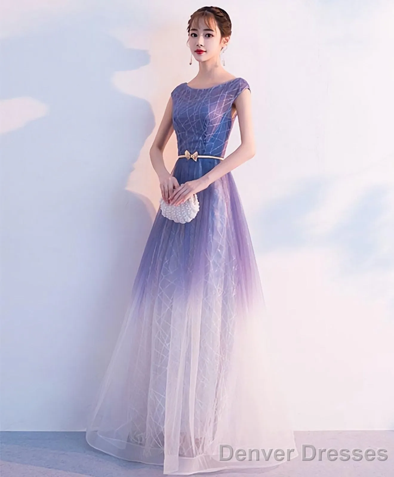 Unique Tulle Long Prom Dress Tulle Long Evening Dress
